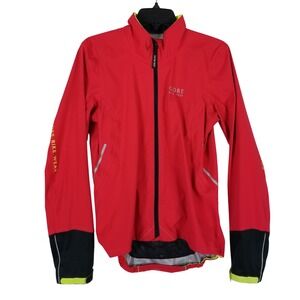 Gore Bike Wear Cycling Jacket Mens Small Red Gore-Tex Reflective Full Zip 162s